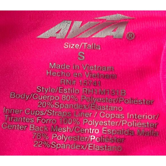 AVIA LINED RACERBACK SPORTS BRA, WOMENS, SMALL (30D/32BC/34A) HOT PINK MED MPACT - Picture 6 of 8